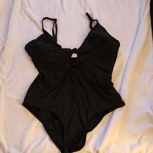 Stylish Black One Piece Swimsuit- Women